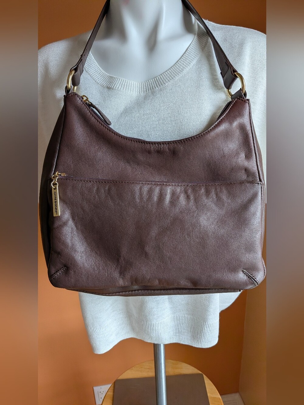 Giani Bernini Brown Leather Shoulder Bag